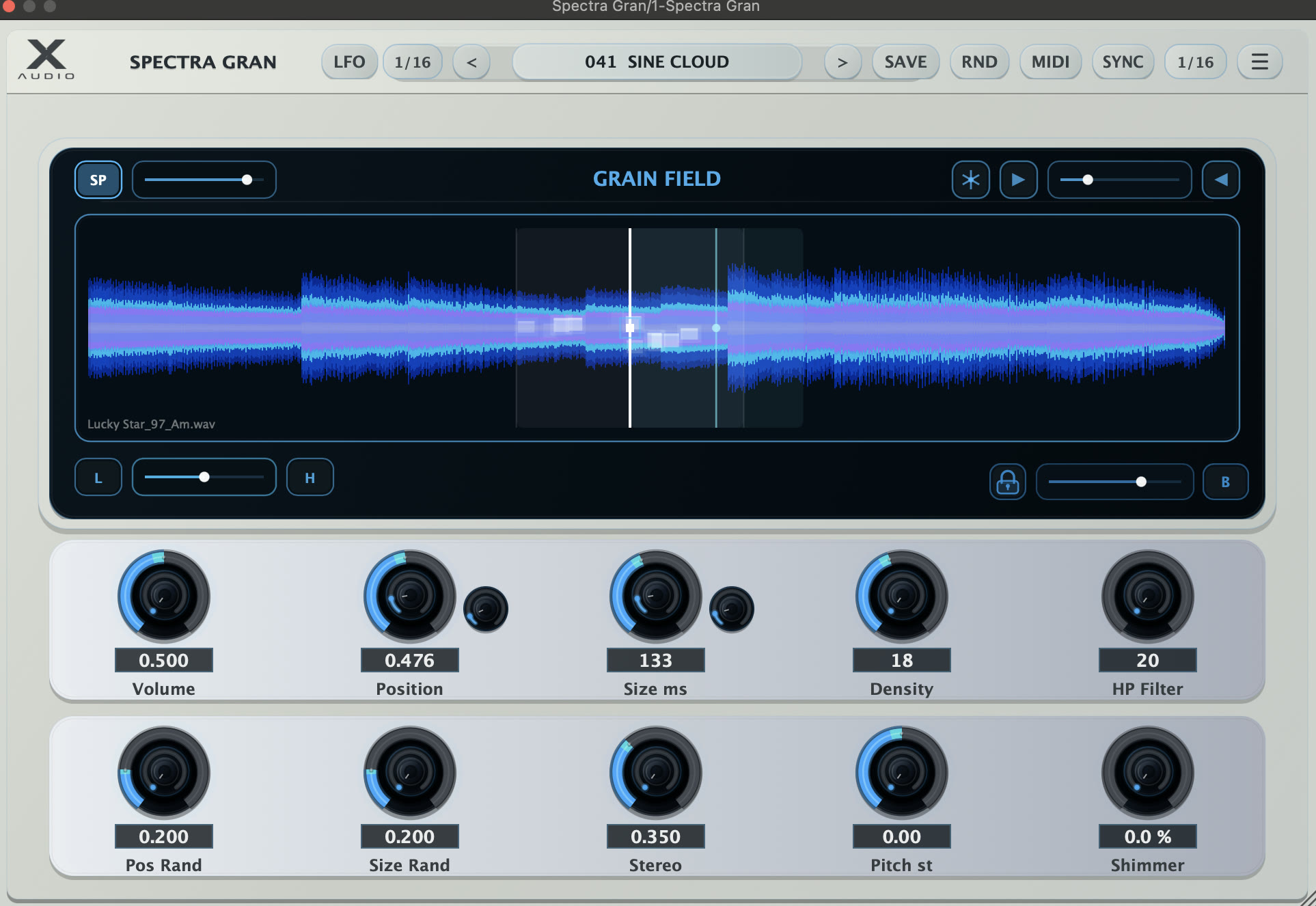 Spectra Gran Light Mode interface