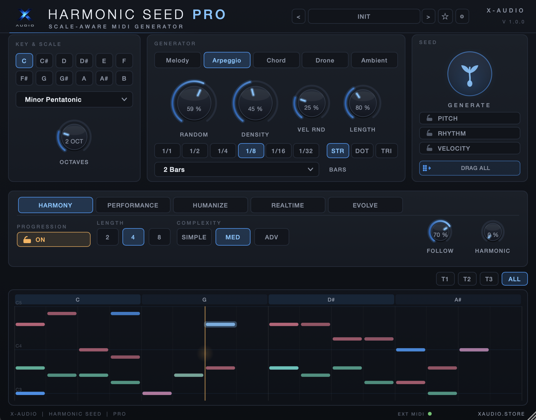 Harmonic Seed Pro interface